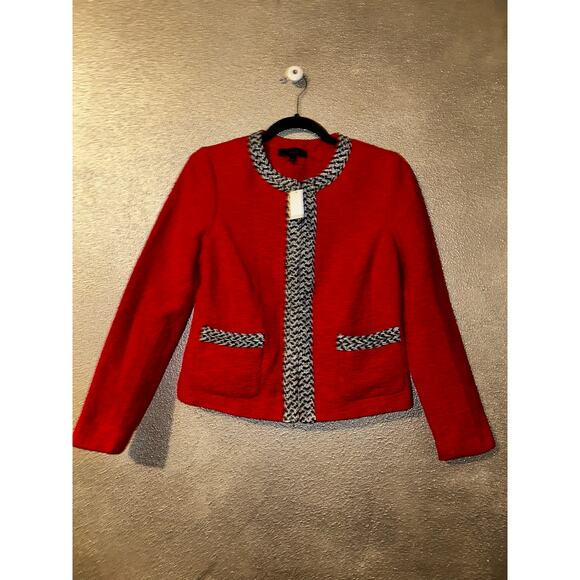 Talbots Barclays Preppy Academia Old Money Twee Red Gray Blazer - Picture 12 of 12